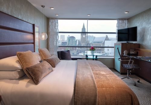Deluxe Bedroom with city view at Manchester Radisson Blu Edwardian NCN